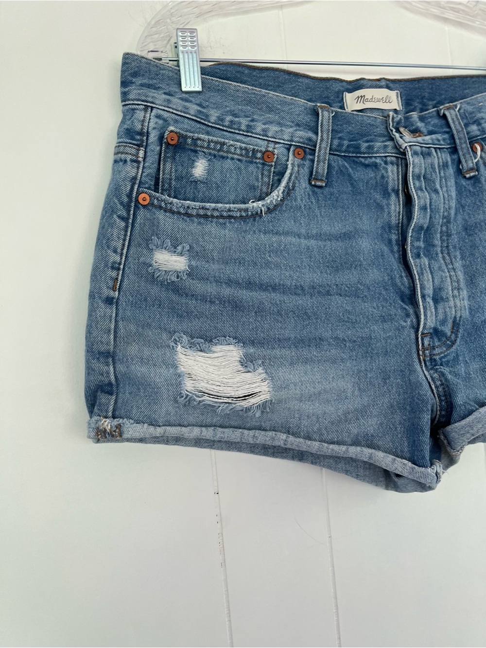 Madewell‎ Relaxed Denim Shorts Blue Medium Wash Size 30 Jean Casual Classic Boho - Picture 6 of 15
